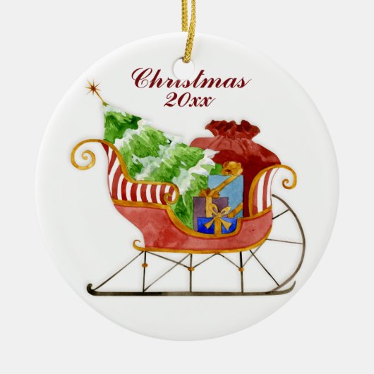 Het Sleigh Ornament van de Kerstman (Voorkant)