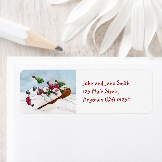 Het Sleigh Ride-adreslabel Etiket (Insitu)