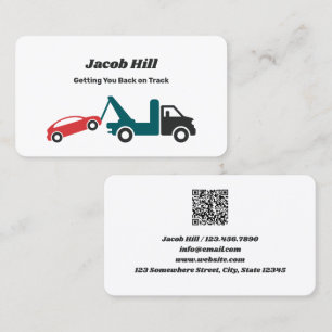 Het slepen van Vrachtwagen Douane QR Visitekaartje