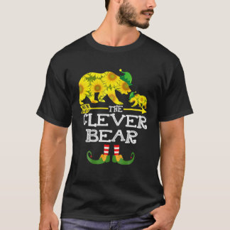 Het slimme Beer Elf Sunflower Funny kerstcadeau T-shirt