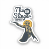 het slinger pistool complot sticker (Voorkant)