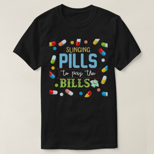 Het slingeren pillen om de apotheker van de Banden T-shirt (Design voorkant)