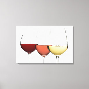 Het sluiten van een bril van verschillende wijnen canvas afdruk