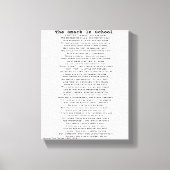 HET SMACK IN SCHOOL GEDICHT CANVAS AFDRUK (Voorkant)