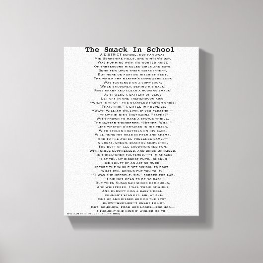 HET SMACK IN SCHOOL GEDICHT CANVAS AFDRUK (Voorkant)