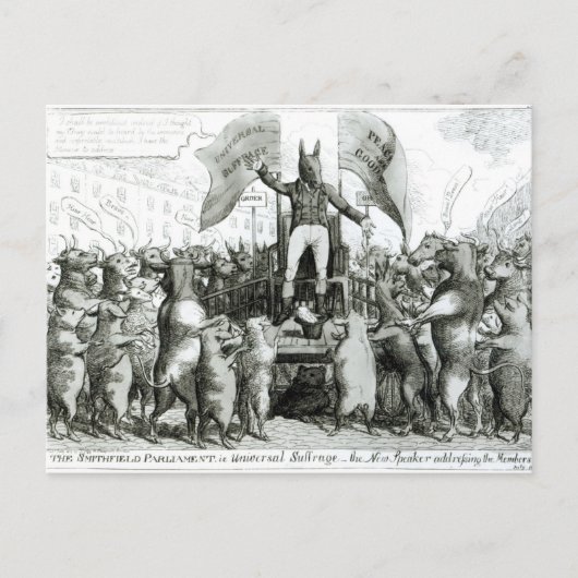 Het Smithfield Parlement: Universele Schade Briefkaart (Voorkant)
