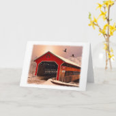 Het sneeuw Behandelde Wenskaart van de Brug Kaart (Gele Bloem)