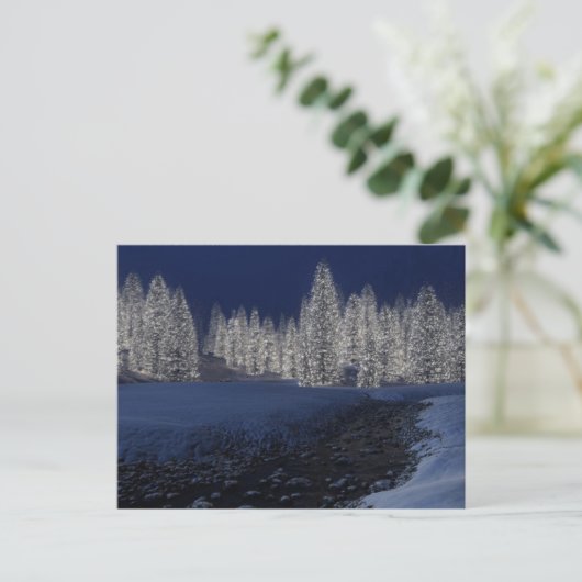 Het sneeuw Briefkaart van de Nacht (Staand voorkant)