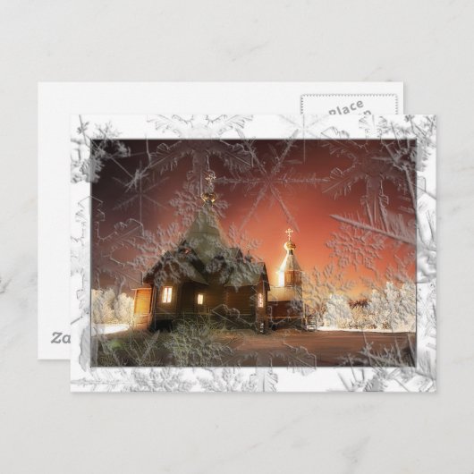 Het sneeuw Briefkaart van Kerstmis (Voorkant / Achterkant)