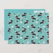 Het sneeuw Patroon van Kerstmis van de Hond Feestdagenkaart (Voorkant / Achterkant)