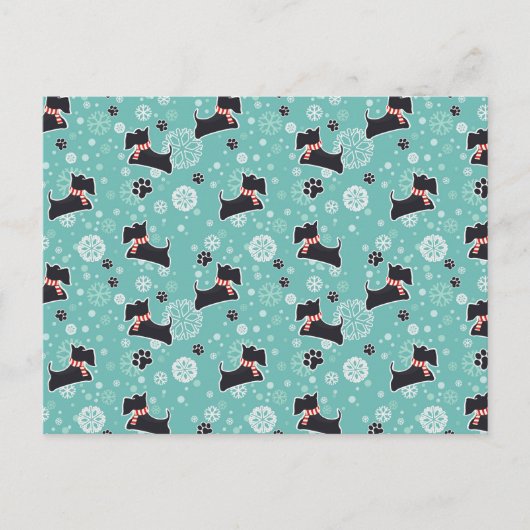 Het sneeuw Patroon van Kerstmis van de Hond Feestdagenkaart (Voorkant)