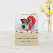 Het sneeuw Wenskaart van Russell Terrier Birthday Kaart (Gele Bloem)