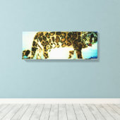 HET SNEEUWE LEOPARD canvas Afdruk (Insitu (Houten vloer))