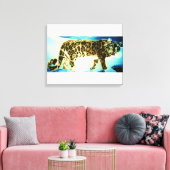 HET SNEEUWE LEOPARD canvas Afdruk (Insitu (Woonkamer))