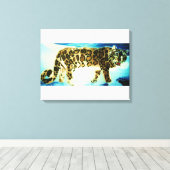 HET SNEEUWE LEOPARD canvas Afdruk (Insitu (Houten vloer))