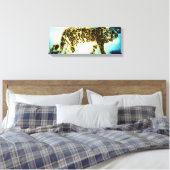 HET SNEEUWE LEOPARD canvas Afdruk (Insitu (Slaapkamer))