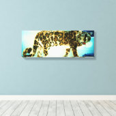 HET SNEEUWE LEOPARD canvas Afdruk (Insitu (Houten vloer))
