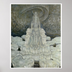 Het sneeuwkoningin-Poster van Edmund Dulac Poster