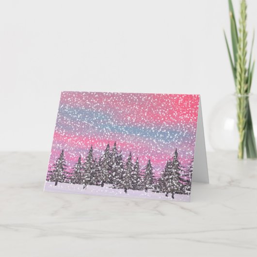 Het sneeuwlandschap van de winter feestdagen kaart (Voorkant)