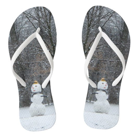 Het Sneeuwmannen Winterlandschap van de Buurman Teenslippers (Voetbed)