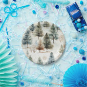 Het sneeuwt op brandbomen - papieren bordje (Feest)