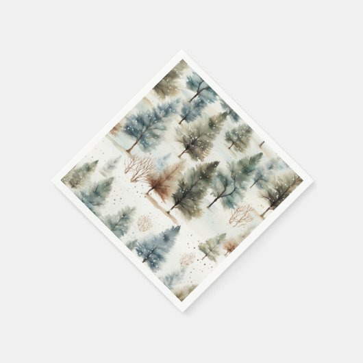 Het sneeuwt op brandbomen - servet (Hoek)