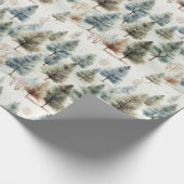 Het sneeuwt op dennenbomen - cadeaupapier (Hoek)