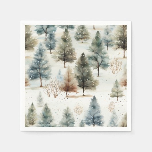 Het sneeuwt op sparrenbomen - servet (Voorkant)
