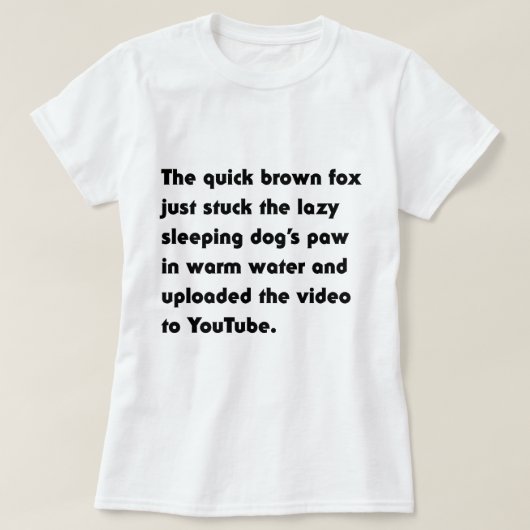Het Snel Bruine Vos Net Vast... Pangram T-Shirt (Design voorkant)