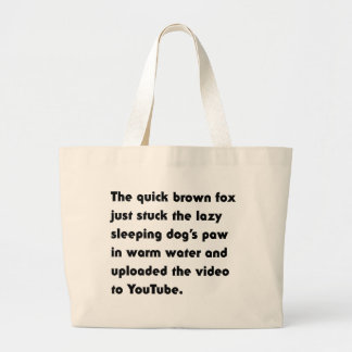 Het Snel Bruine Vos Net Vast... Pangram T-Shirt Grote Tote Bag