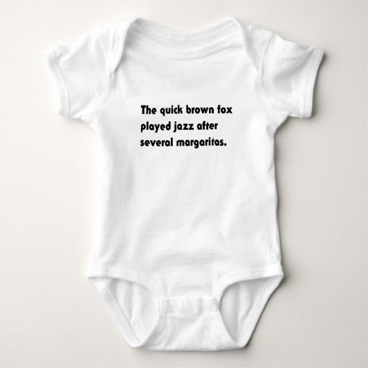 Het Snel Bruine Vos Speelde Jazz... Pangram T-Shir Romper (Voorkant)