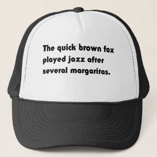 Het Snel Bruine Vos Speelde Jazz... Pangram T-Shir Trucker Pet