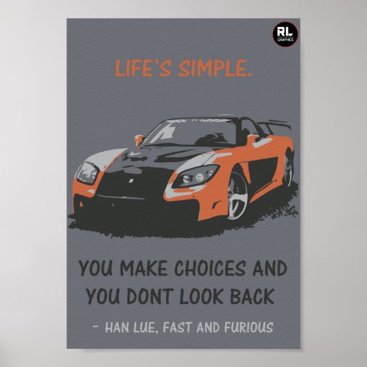 Het snelle en Furious Poster van het Citaat (Voorkant)