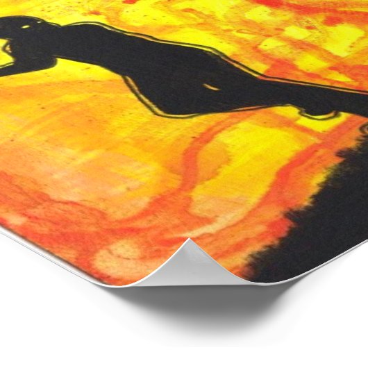 Het snelle Zombie silhouette Horror-poster Poster (Hoek)