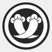 Het snijden kruipt kleppen in cirkel ronde sticker (Voorkant)