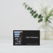 Het snijden van boomstammers visitekaartje (Staand voorkant)