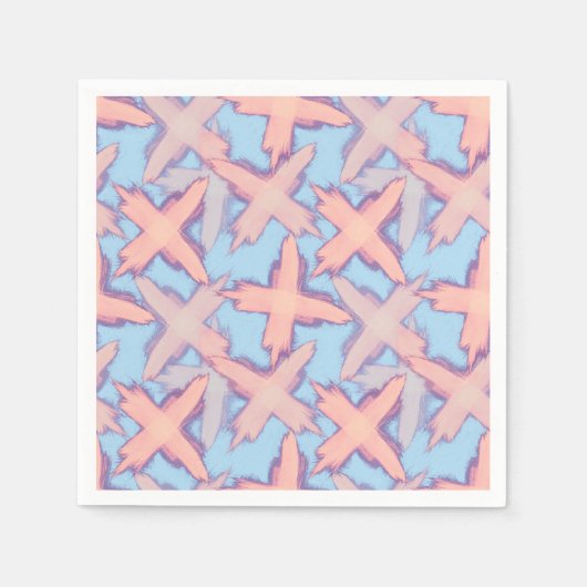 Het snijwerk van Crosses aan blauw. Servet (Voorkant)