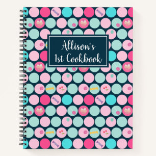 Het Snoep Cupcakes Stippen Pattern 1st Cookbook Notitieboek