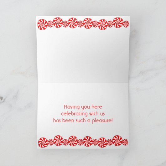 Het Snoep van de pepermunt DANKT U (met bericht) Bedankkaart (Binnen)