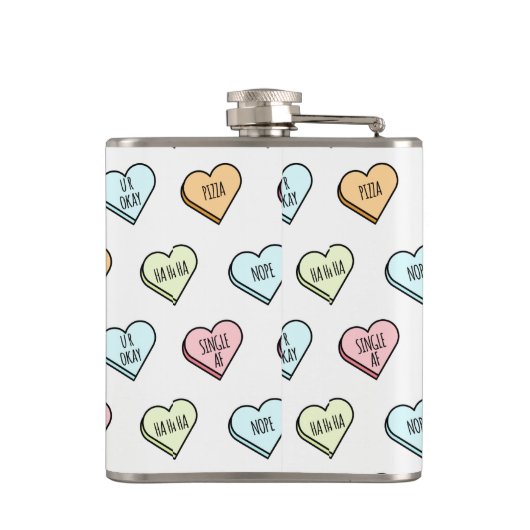 Het Snoep van de Sarcastische Valentijn Heupfles (Achterkant)