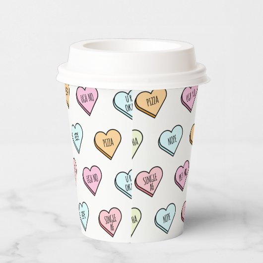 Het Snoep van de Sarcastische Valentijn Papieren Bekers (Rechts)