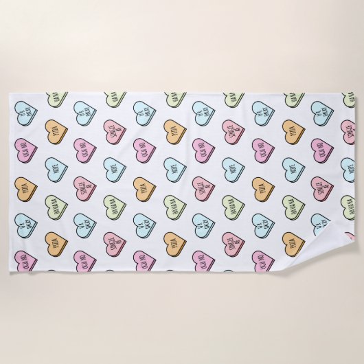 Het Snoep van de Sarcastische Valentijn Strandlaken (Voorkant)