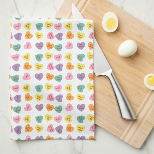 Het Snoep van het gesprek Harten Keukenhanddoek (Quarter Fold)