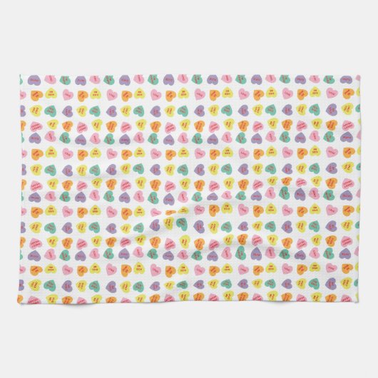 Het Snoep van het gesprek Harten Keukenhanddoek (Horizontaal)