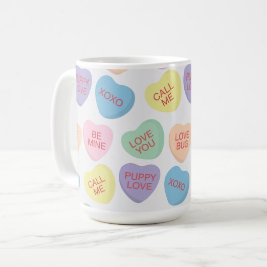 Het Snoep van het Gesprek van de Valentijnsdag Har Koffiemok (Voorkant links)