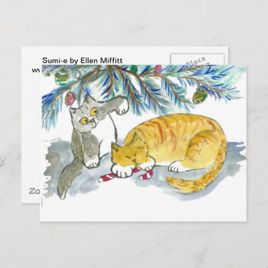 Het snoepje terugnemen per Kat Briefkaart (Voorkant / Achterkant)