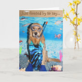 Het Snorkelen Brithday van het golden retriever Kaart (Gele Bloem)