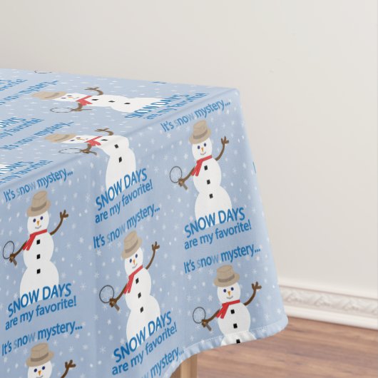 Het sNOw Mysterie Detective Sneeuwman Tafelkleed (Voorbeeld)