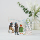 Het Snowman-Briefkaart Feestdagenkaart (Staand voorkant)