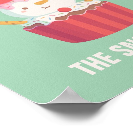 Het Snowman Cupcake-kerstdecor forceren Poster (Hoek)